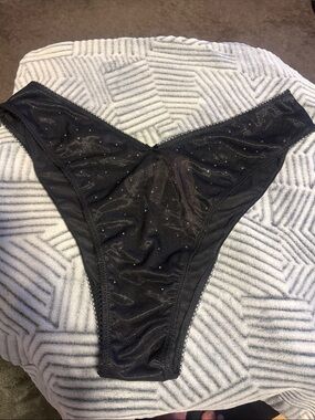 Victoria's Secret Black Sparkle Mesh Bikini